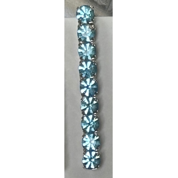 Danny Pollak Blue Topaz Swarovski Crystal Bobby Pin (#1) - approx. 2.5 in. long - Picture 2 of 12